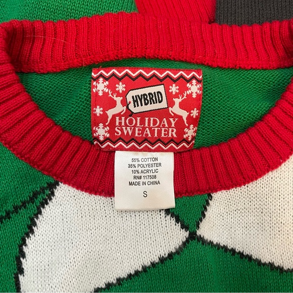 Elf Ugly Christmas Sweater Crewneck, Multicolored, Size Small - Picture 6 of 10